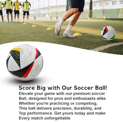 Euro Cup Soccer Ball Size 5 – Soft Cover, Perfect for Training & Play, for Soccer Fans & Adults