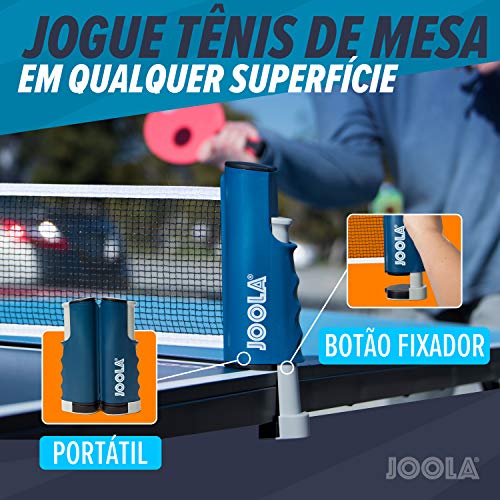 JOOLA Retractable Ping Pong Net for Any Table - Portable Table Tennis Net and Post Set Stretches 5.75' & Clamps Up to 2" Thick - Optional Racket and Ball Set, Games for Family