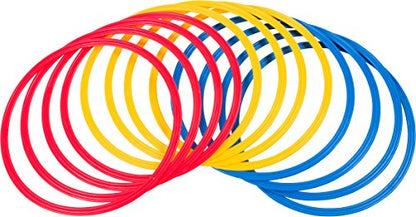 Speed & Agility Training Rings - Set of 12 by Trademark Innovations - color: Blue/Red/Yellow