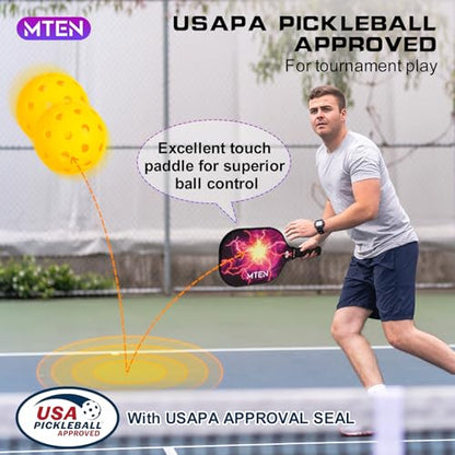 Pickleball Paddles Set of 2 or 4, or Single Paddle – USAPA Approved Fiberglass Surface Pickleball Rackets Set for Men & Women - color: Redblack*4