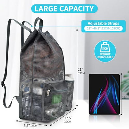 Large Drawstring Backpack for Men Women Athletic Gym Sports Workout Beach Swimming Commuting Travel - color: Grey, style: L: 21"x12.5"x5.5"