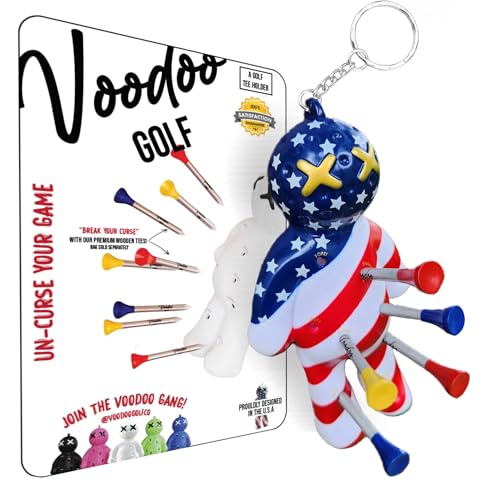 Ball Tee Holder | Novelty Keychain Accessory for Bag | Gifts for Men | Fits 3 1/4, 2 3/4, 1 1/2 Tees - color: Usa