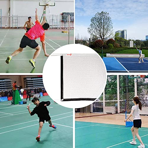 Sanung Badminton Net, Standard Size All-Weather Portable Badminton Net Replacement for Indoor Outdoor Use with Storage Bag
