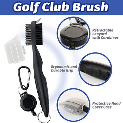 Golf Towel Set - 3 Microfiber Waffle Pattern Golf Towels & Club Brush & Divot Repair Tool, Accessories for Men & Women - color: 5 in 1 Golf Accessories