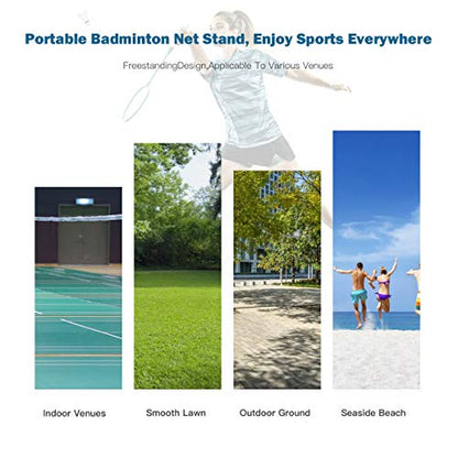DORTALA Portable Badminton Net 10FT, Freesting Soccer, Volleyball, Pickleball, Tennis Net, Adjustable Height, Easy Setup Badminton Net for Indoor Outdoor Court Beach Backyard