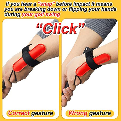 2 Pcs Golf Swing Training Golf Wrist Trainer Golf Aid Trainer Chipping Wristband Wrist Golf Training Equipment Golf Gadgets Alignment Practice Tool for Club Golf Beginners Better Impact Position