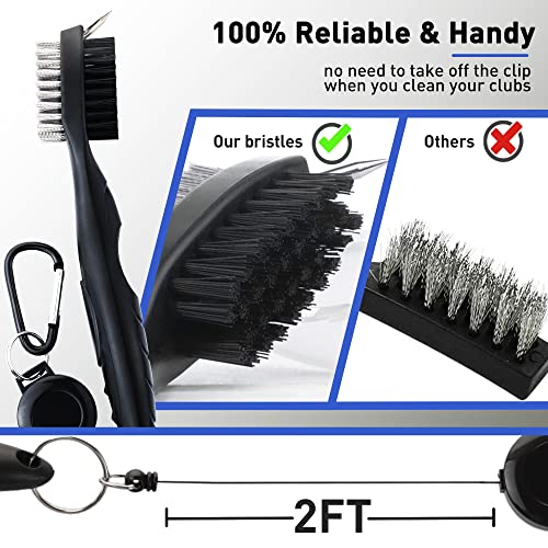 Golf Towel Set - 3 Microfiber Waffle Pattern Golf Towels & Club Brush & Divot Repair Tool, Accessories for Men & Women - color: 5 in 1 Golf Accessories