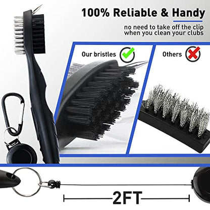 Golf Towel Set - 3 Microfiber Waffle Pattern Golf Towels & Club Brush & Divot Repair Tool, Accessories for Men & Women - color: 5 in 1 Golf Accessories