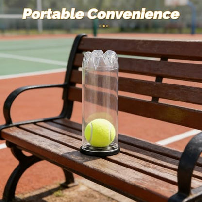 FUOYLOO 12PCS Tennis Ball Storage Container - Clear Tube Holder with Lid - Ball Picker Box Organizer for Table Tennis, Golf Storage Supplies