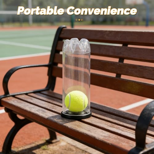 12PCS Tennis Ball Storage Holder Tube - Transparent Plastic Container with Lid - Portable Balls Organizer for Table Tennis Storage and Protection Supplies
