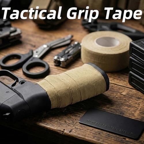 2 Rolls Magsaddle Gun Grip Tape, Non-Reflective, No Residue Goon Grip Tactical Tape for Pistol, Handgun, Rifle, Sports, Tool, Pull Up Bars, Handles, Bats, Rackets, Gym Equipment, Handrails - color: FDE