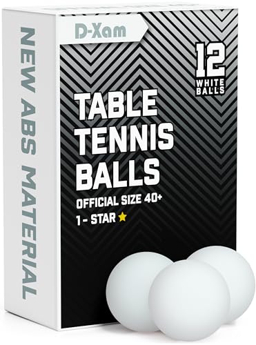 D-Xam Ping Pong Balls Orange or White ABS 1 Star 40mm Official Size High Bounce Professional 50, 30 Pack Table Tennis Ball for Training & Practice - Durable High Performance - color: White, size: 12 Pack
