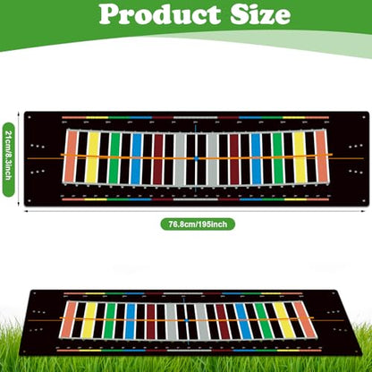 Silipull Golf Putting Mats Practice Indoor 30 x 8.27 Inch Golf Putting Practice Training Aid Alignment Track Green Mat Exercise Putter Training Supplies - color: Multicolor