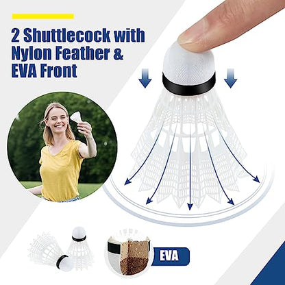 Goplus Portable Badminton Net Set, 10FT/ 14FT Volleyball Pickleball Net with 2.7FT-5FT Adjustable Height, 2 Shuttlecocks, Carrying Bag for Backyards, Beach, Driveway, Family Outdoor Game - size: 14 FT