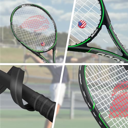 Adult 2 Player Tennis Racket Perfect for Beginner and Professional Players, 27” Speed Tennis Racquet Include Overgrips, Tennis Bag, Vibration Dampes, Covers - color: 2 Pack-3 Ball