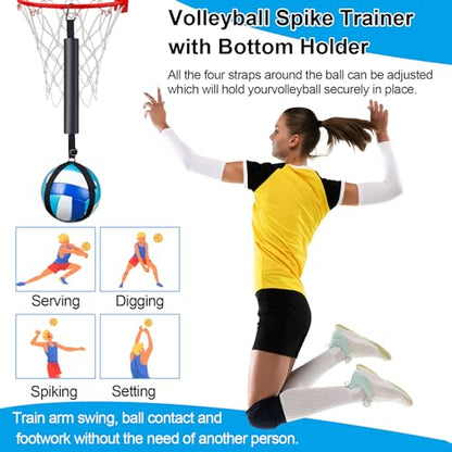 4 Pcs Volleyball Training Equipment Aid Volleyball Spike Trainer Training Technique Solo Trainer for Beginners Practicing Serving Setting Spiking and Arm Swing, Volleyball Gift for Adult Teen
