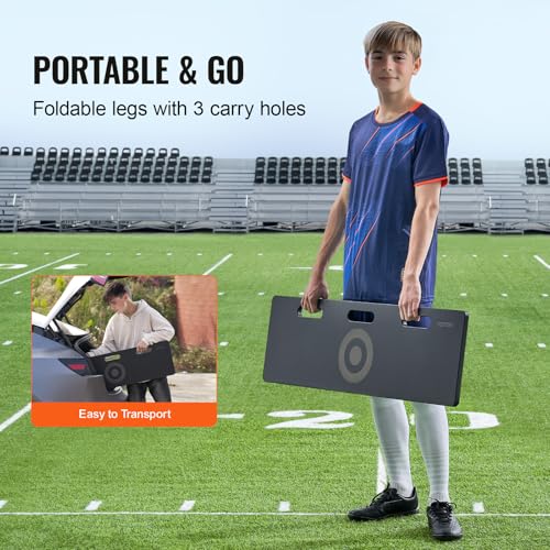 VEVOR Soccer Rebounder Board, Portable Soccer Wall with 2 Angles Rebound, Foldable HDPE Kickback Rebound Board, Soccer Training Equipment for Kids and Adults, Passing & Shooting Practice - size: 40"X12"