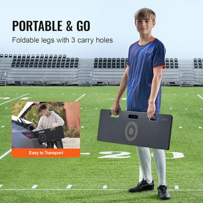 VEVOR Soccer Rebounder Board, Portable Soccer Wall with 2 Angles Rebound, Foldable HDPE Kickback Rebound Board, Soccer Training Equipment for Kids and Adults, Passing & Shooting Practice - size: 40"X12"