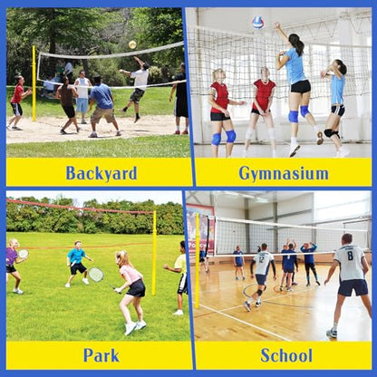 Indoor Volleyball Net, Easy to Install 8ft Professional Volleyball Post,20 ft Long,Adjustable Height,for Indoor Gym Floor Outdoor Backyard