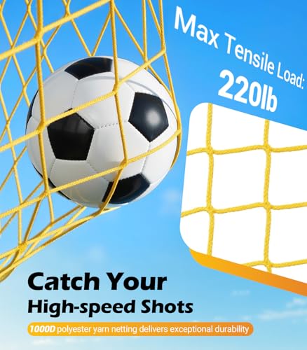 MoKo 12x6 FT Soccer Goal with Precision Target, Soccer Goals for Backyard Indoor & Outdoor, Portable Soccer Net Training Equipment with Foldable Base, Sturdy Ground Stakes & Carry Bag