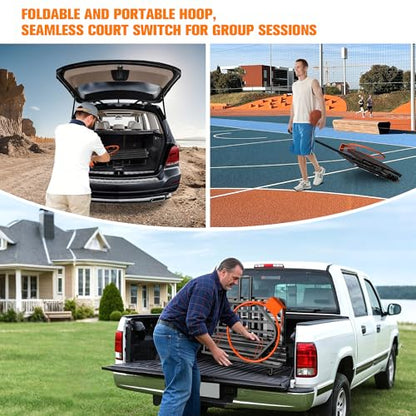 Basketball Hoop Outdoor 7.1-8.9ft Adjustable,Basketball Portable Hoops & Goals for Kids,Youth,and Adults in Backyard/Driveway/Indoor,33 Inch Shatterproof Backboard and Larger Base