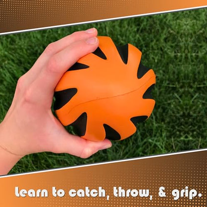 Spiral Foam Football - Soft Foam Football for Kids - 9 Inches - American Football - 1 Each - color: Orange/Black