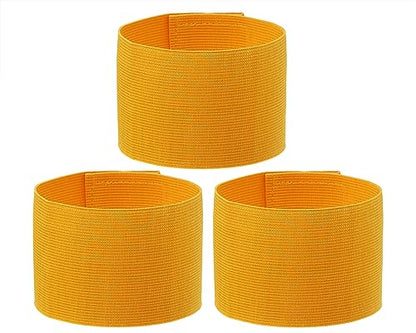 ONLYKXY 3PCS Captain Armbands 7x32.5CM/2.75x12.79inch Adjustable Leader Armband Team Sport Armband for Soccer Basketball Volleyball School Team Competition Coach Players Wrist Arm Bands - color: Dark Yellow