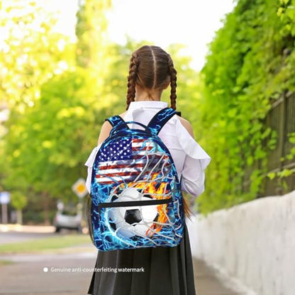 Soccer Backpack for Boys School Backpack for Kids Children Teens Elementary Middle School - Students Bookbag Ages 6-18, Waterproof Adjustable Soccer Bookbag Travel Daypack - color: Soccer