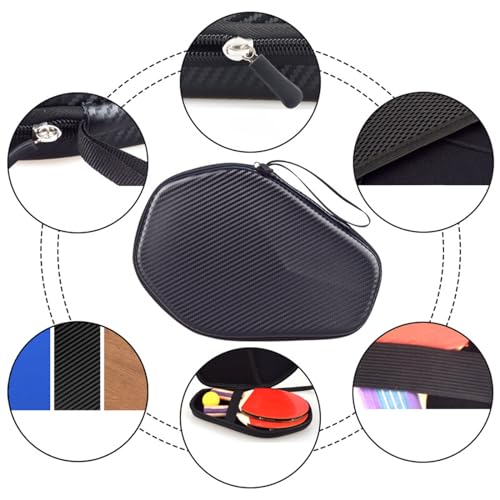 Hexagonal Pingpong Paddle Case Table Tennis Racket Storage Bag Zipper Handbag Accessories Portable Zipper Bag Lightweight Equipment - color: Champagne