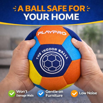 Indoor Soccer Ball Size 4 – Soft Foam Fabric Soccer Ball for Kids – Safe Quiet Indoor House Ball for Home Play & Training