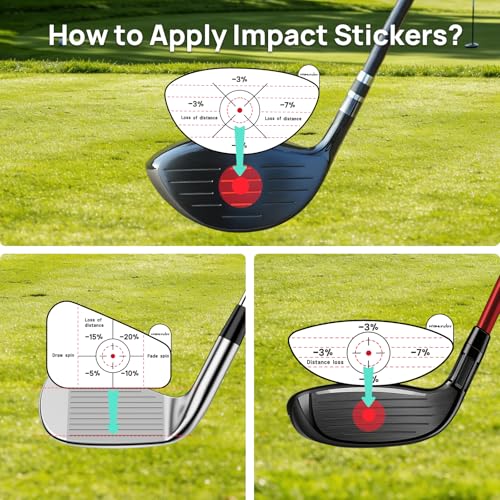 Golf Impact Stickers, High-Resolution Impact Tape for Irons, Woods & Fairway Clubs, Swing Training Aid for Home Practice, Nets & Golf Simulators, Essential Golf Accessories for Men & Women - style: Right-handed - 180 Pcs (Drivers 60, Irons 80, Fairways 40