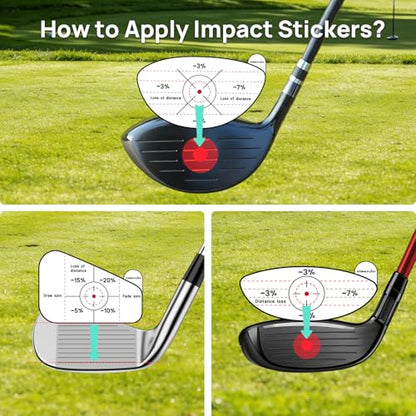Golf Impact Stickers, High-Resolution Impact Tape for Irons, Woods & Fairway Clubs, Swing Training Aid for Home Practice, Nets & Golf Simulators, Essential Golf Accessories for Men & Women - style: Right-handed - 180 Pcs (Drivers 60, Irons 80, Fairways 40