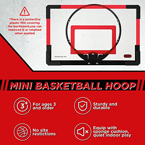 Sosation 2 Pcs Mini Basketball Hoop with 4 Basketball, Sticky Hook, Pump, Indoor No Drilling Basket Ball Hoop Decompress Game for Kid Adult Back to School Gift - style: Classic Style
