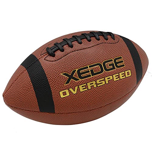 XEDGE Composite Leather Indoor/Outdoor Footballs for Training and Recreational Play Size 6,7,9
