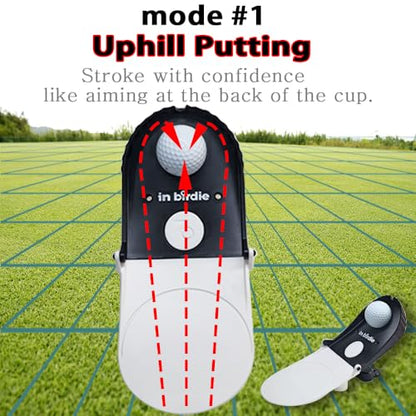 In birdie Putting Trainer – Indoor Golf Putting Aid with 3 Practice Modes (Uphill, Downhill, Straight) – Micro Target Design for Accuracy – Portable & Foldable Golf Training Equipment for Home, Office