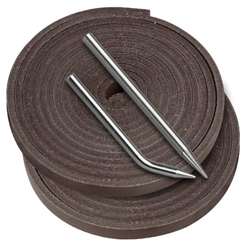 Baseball Glove Lace, Mitt Lace Repair Kit Softball 2 Leather Laces and 2 Lacing Needles for Catcher's Glove - color: Dark Brown