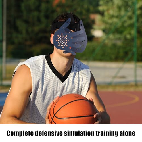 BOXOB Basketball Training Mask, Hand in Your Face Basketball Mask Face Guard for Preventing Collision Guard Shooter Jump Shot Dribble Training Equipment for Improving Skills (Black & Blue)