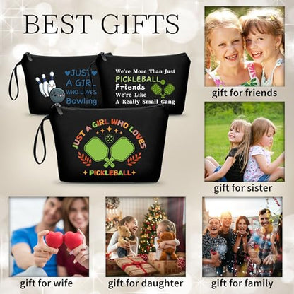 Pickleball Accessories - Cosmetic Travel Make Up Bag for Women & Girls, Gifts for Pickleball Lovers - color: pickleball 2H