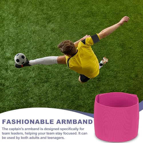 Soccer Captain Armband, Elastic Wrist Arm Bands Adjustable Player Team Leader Anti-Slip Badge Sports Accessories-Fit - color: Hot Pink