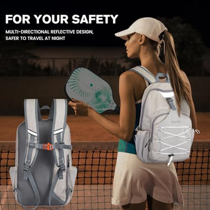 G4Free Pickleball Bag, Pickleball Backpack for Women and Men, Padel Bag Fits 2 to 4 Paddles, Gifts for Pickleball Lovers - color: Ivory White