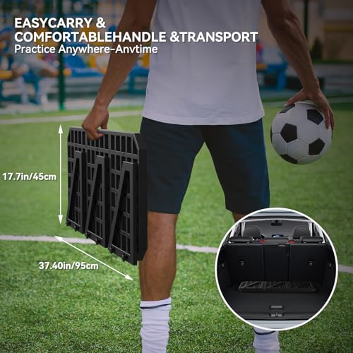 Soccer Rebound Board, Portable Rebounder with Adjustable Angle, Replay Station Soccer Trainer for Ball Passing and Bounce Back Training