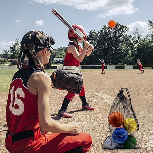 Foam Baseballs Soft Baseball Multi-Color Foam Ball for Kids with Carrying Bag 9 inch Practice Baseballs Tballs Safe for Throwing, Catching,Fielding,Pitching and Batting Practice
