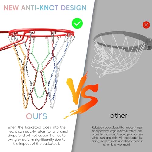 Basketball Net All Weather Anti Whip,Heavy Duty Replacement Basketball net Indoor Outdoor Standard 12 Loops Basketball Hoop