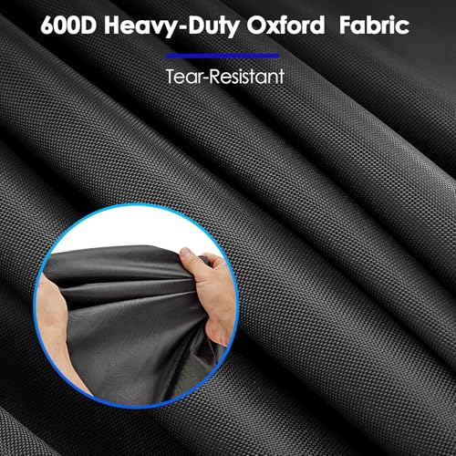 Saking Ping Pong Table Cover Waterproof, 600D Heavy-Duty Table Tennis Cover Waterproof for Outdoor & Indoor All-Weather Protection, 111"L x 61"W x 8"H, Black