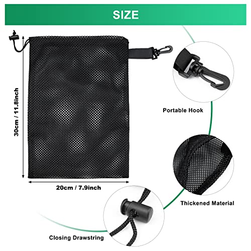 20 PCS With Clips Mesh Drawstring Bags, Portable Nylon Storage Bags for toy,Sports Storage,Outdoor activities etc. (7.9x11.8in) - size: 20Pcs / 7.9x11.8in