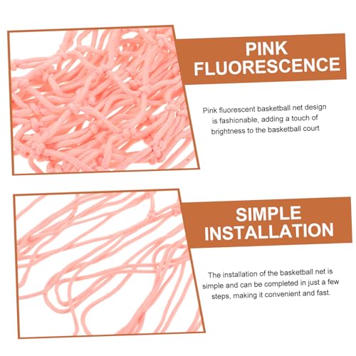 Abaodam Luminous Pink Basketball Net Replacement Durable Polyester Glow Dark Basketball Frame Net for Outdoor and Indoor Courts Standard Strong Load Bearing for Training and Recreation