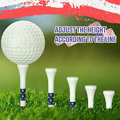Mudder 600 Pcs Golf Tees USA American Flag Golf Tees Bulk Long Bamboo Red White and Blue Patriotic Tee for Men Women - size: 3-1/4", style: Chic