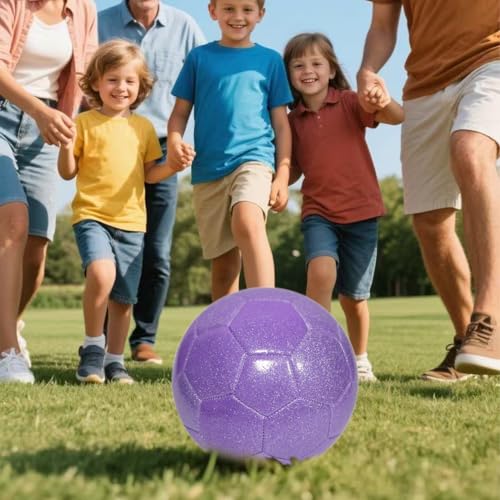 Glitter Soccer Ball Set,Operation Christmas Soccer Ball Bulk with Pump Needles,Size 3 4 5 Training Balls for Youth, Teens, and Adults,Christian Charity Donation Supplies - color: Glitter Purple, size: Size 3-1 pack