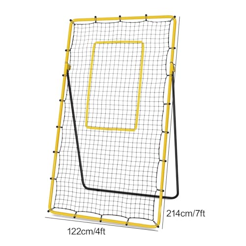 7x4 Ft Volleyball Rebounder Net, Adjustable Pitchback Trainer for Solo Fielding, Volleyball Training Equipment, Bounce Back Net for Volley Ball Practice