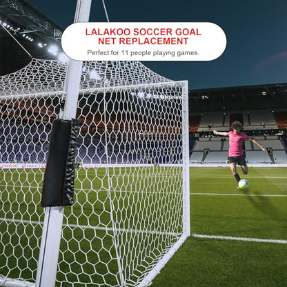 Full Size Soccer Goal Net Replacement 24x8FT / 18.5x6.5FT Soccer Goal Net [4mm Nylon, 4.7" Hexagonal] Goal Post Netting Hexagon Full Size Training Nets White